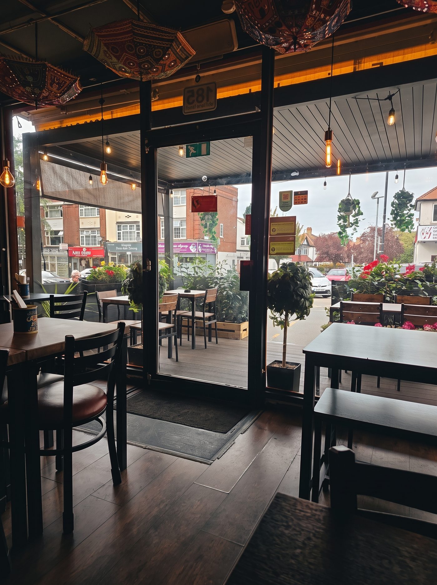 The dining room looking out to the street
