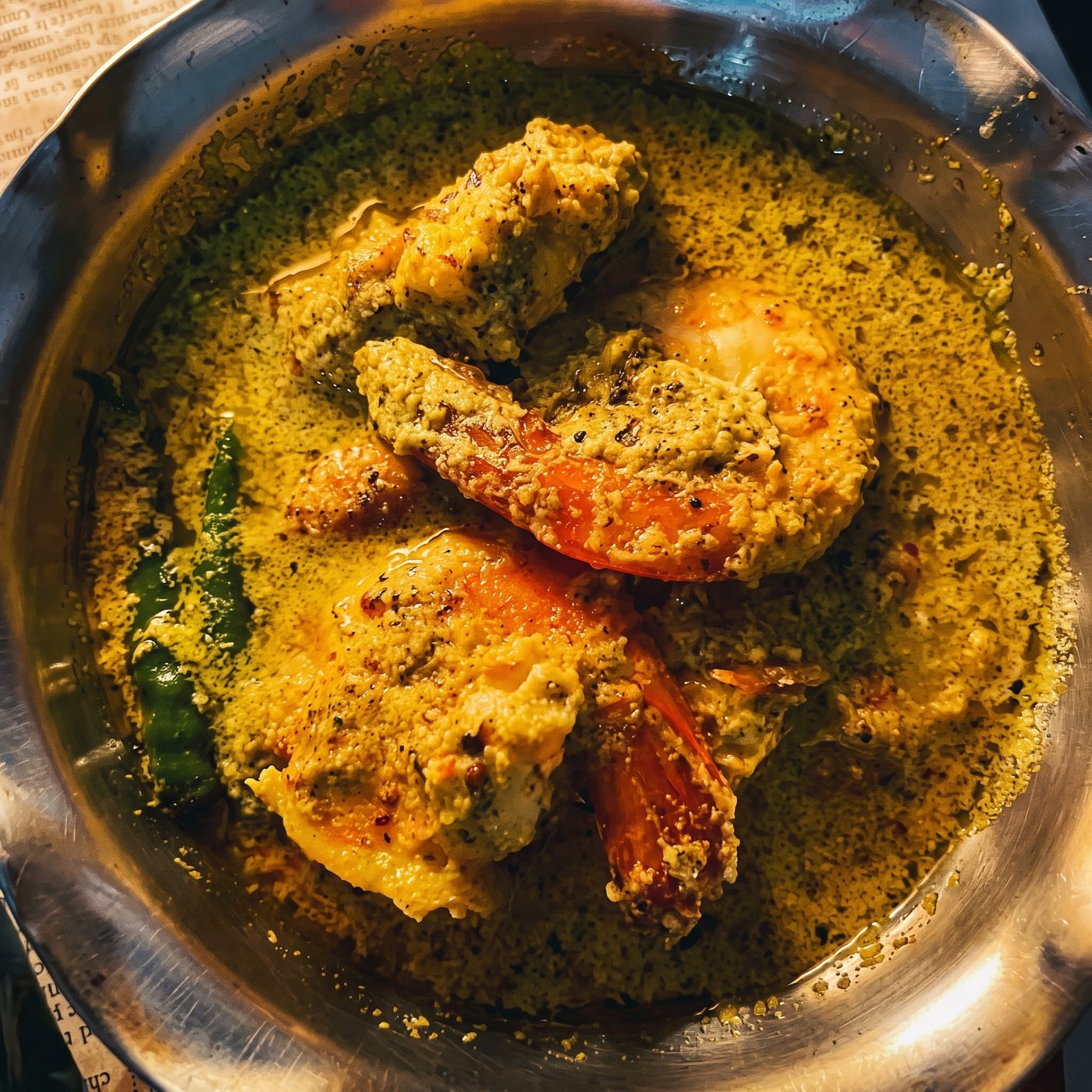 Prawns in green masala